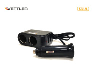 Разветвитель прикуривателя 2 гнезда+2 порта USB VETTLER